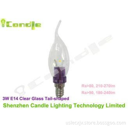 3Watt Dimmable High Lumen Led Bulb E14 / E26 / E27 / E12 /